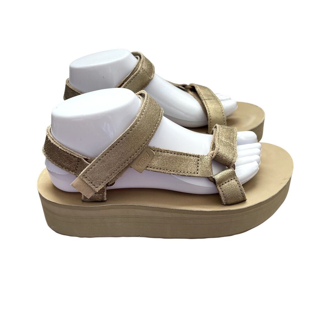 Teva Women's Gold Platform Strap Sandals